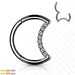 Titanium Gem Moon Hinged Ring 16G