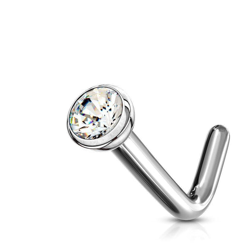 Titanium Gem Nose L Bend 20G 18G
