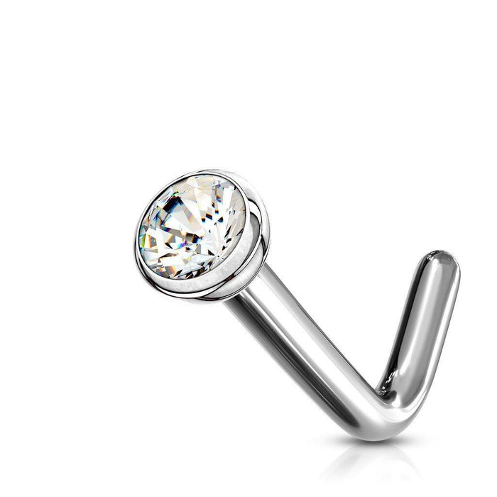 Titanium Gem Nose L Bend 20G 18G