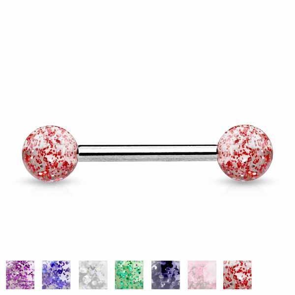 Titanium Glitter Barbell 14G