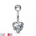 Titanium Heart Belly Bar 14G