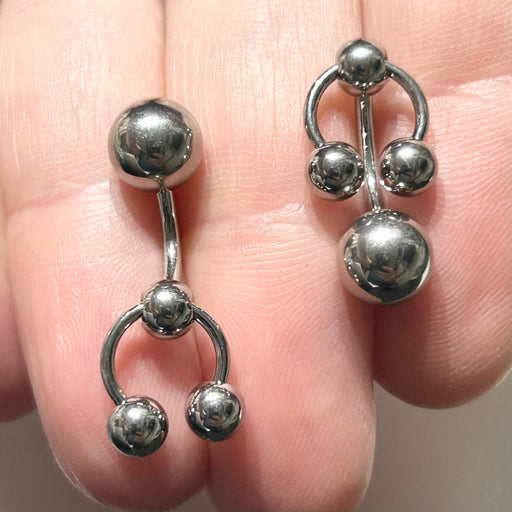 Titanium Horseshoe Dangle Belly Bar