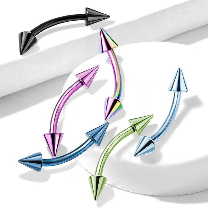 Titanium IP Curve with Spikes 16G 14G