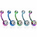 Titanium IP Gem Belly Bar 14G