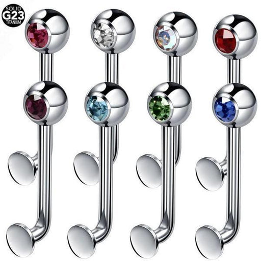 Titanium I.T. Flat Disc Gem Christina Bar