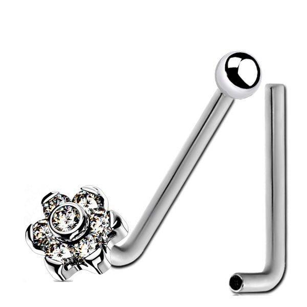 Titanium I.T. Flower Christina Bar 14G