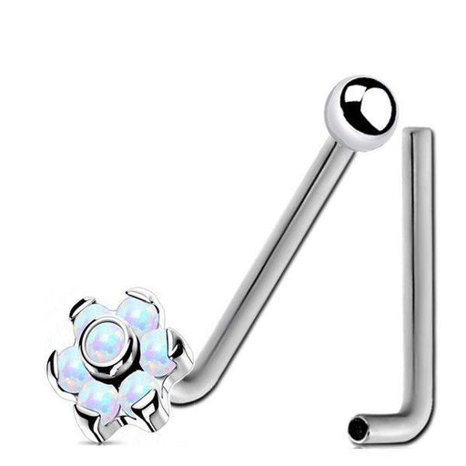 Titanium I.T. Opal Flower Christina Bar 14G