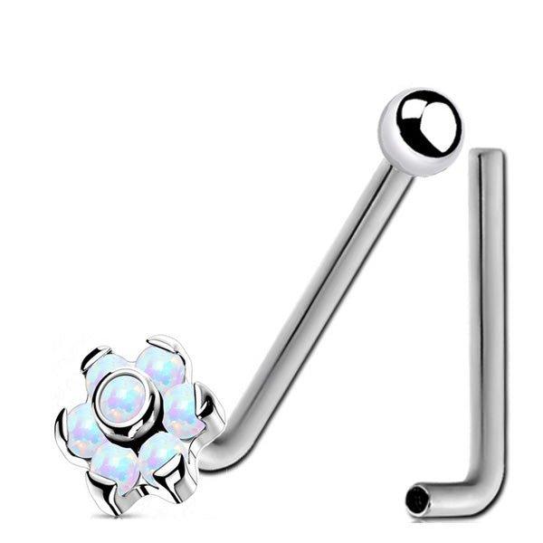 Titanium I.T. Opal Flower Christina Bar 14G