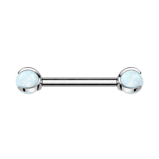 Titanium I.T. Opal Nipple Bar 14G