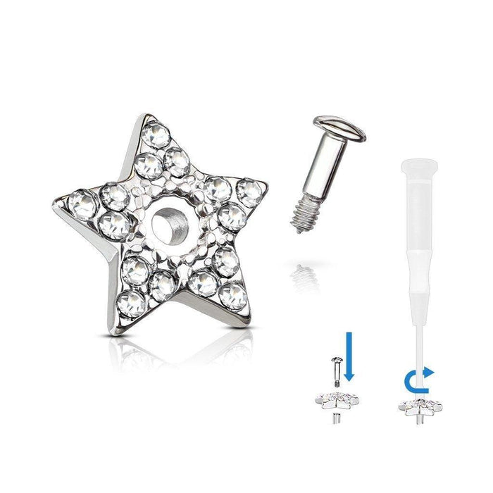 Titanium I.T. Paved Star Christina Bar 14G