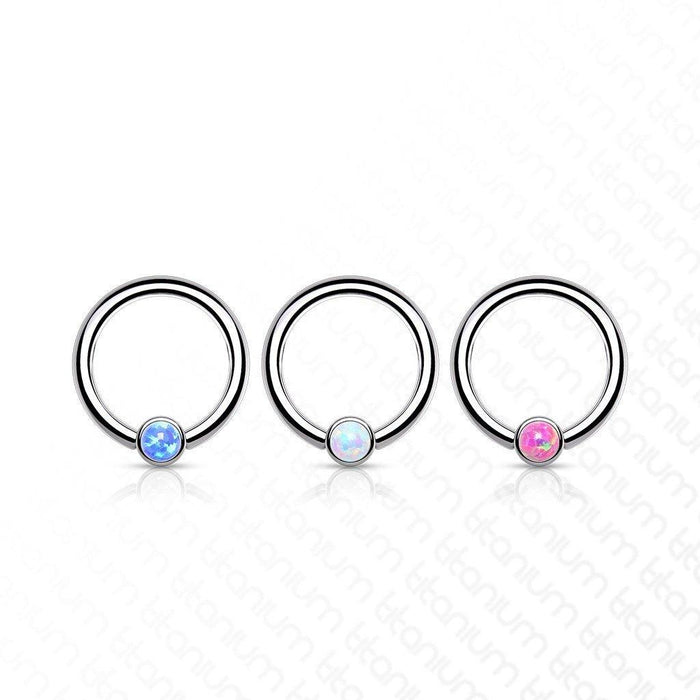 Titanium Opal Captive Ring 16G