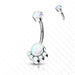 Titanium Opal Cluster Belly Bar 14G