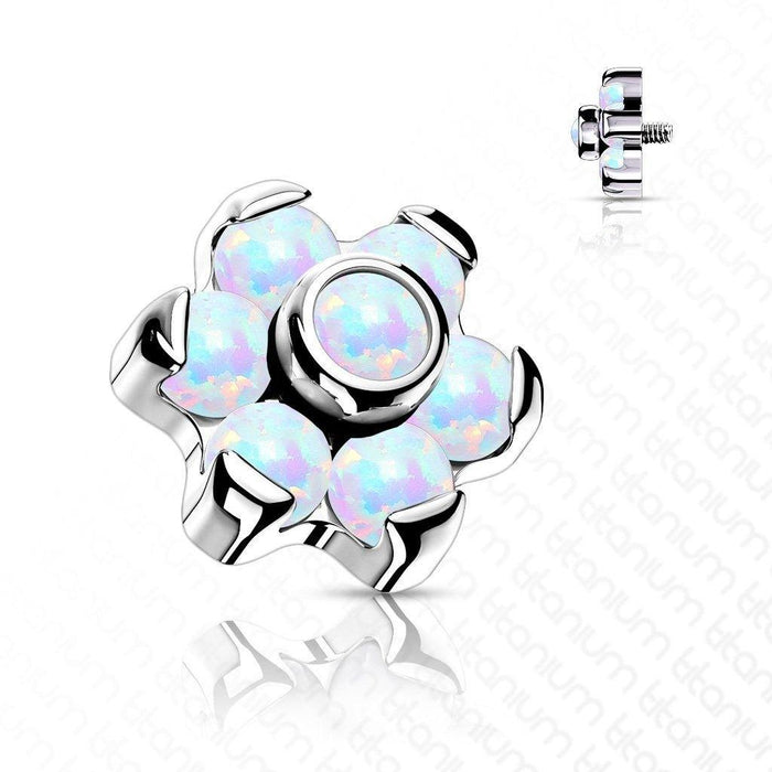 Titanium Opal Flower Dermal Top 14G