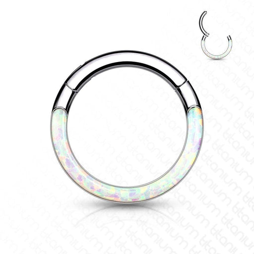 Titanium Opal Hinged Ring 16G