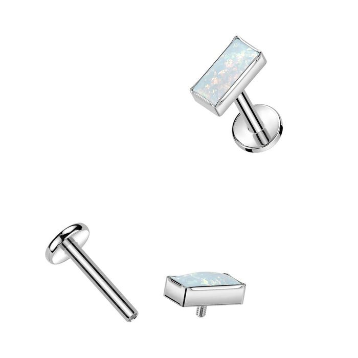 Titanium Opal Rectangle Labret 16G