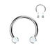 Titanium Opal Threadless Horseshoe 16G