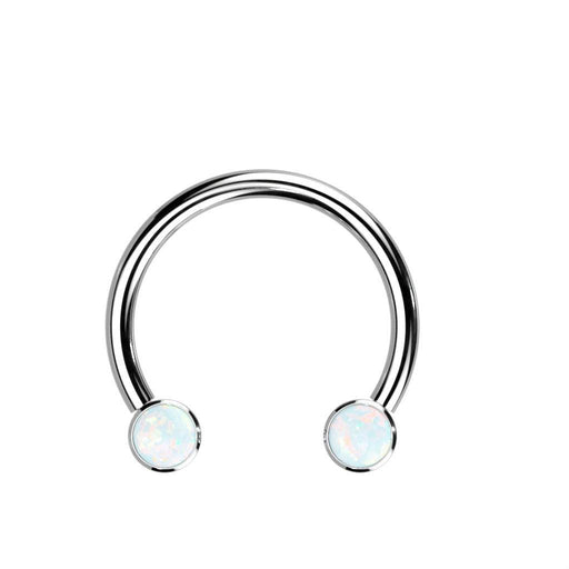 Titanium Opal Threadless Horseshoe 16G