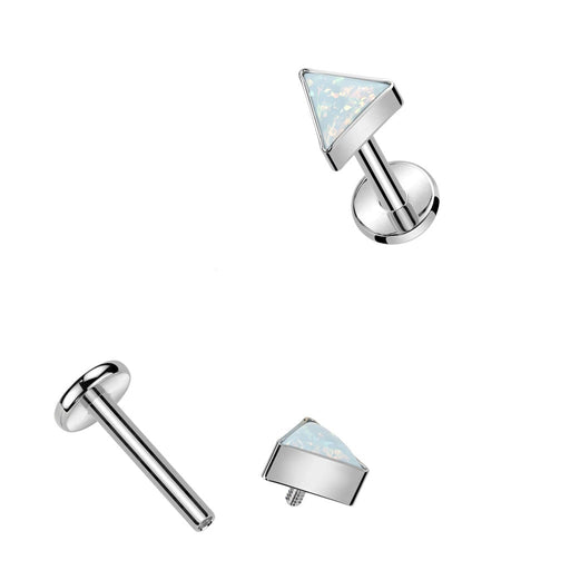 Titanium Opal Triangle Labret 16G