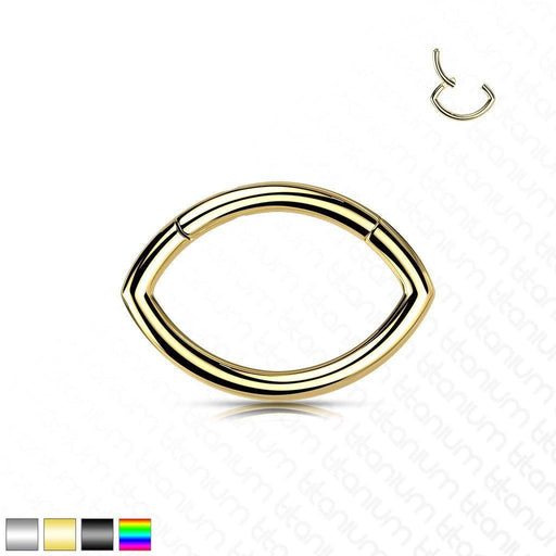 Titanium Oval Hinged Ring 16G