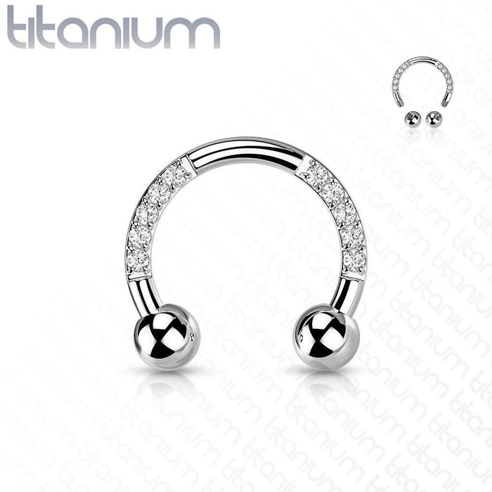 Titanium Paved Horseshoe 16G