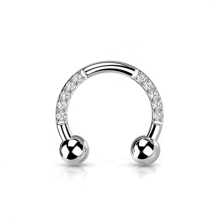 Titanium Paved Horseshoe 16G