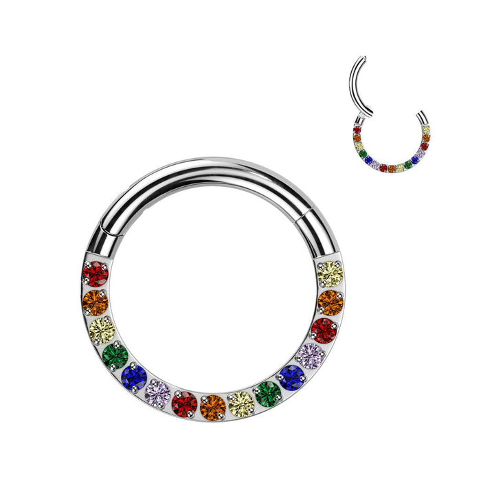 Titanium Pride Hinged Ring 18G 16G