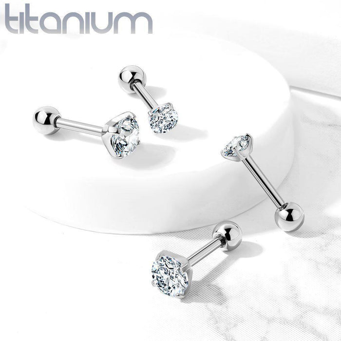 Titanium Prong Cartilage Bar 18G 16G