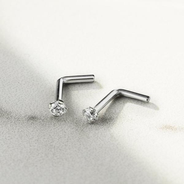Titanium Prong Nose L Bend 20G 18G