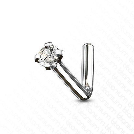 Titanium Prong Nose L Bend 20G 18G