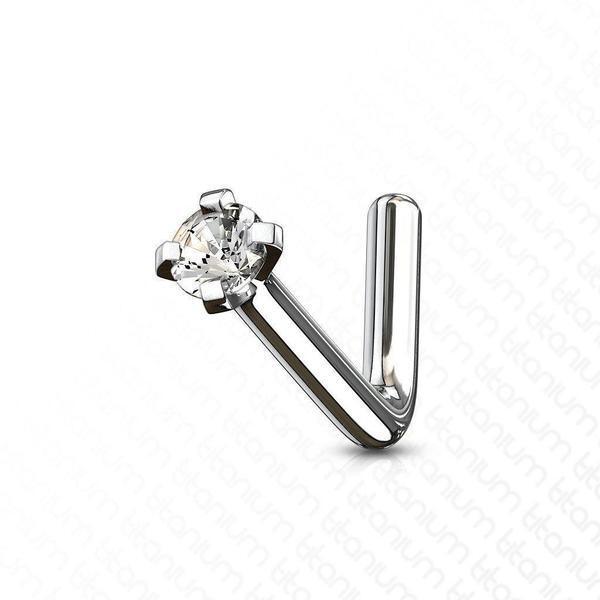Titanium Prong Nose L Bend 20G 18G