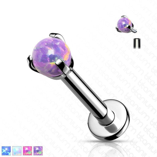 Titanium Prong Opal Ball Labret