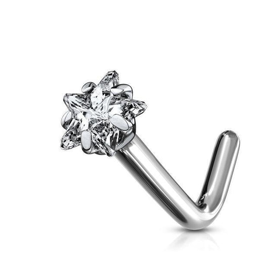 Titanium Prong Star Nose L Bend 20G 18G