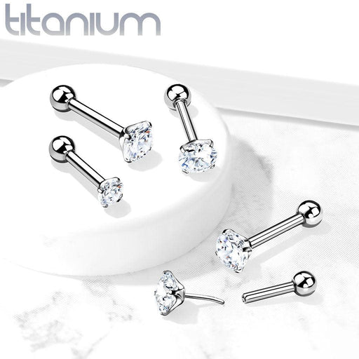 Titanium Prong Threadless Cartilage Bar