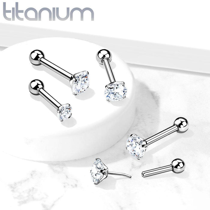 Titanium Prong Threadless Cartilage Bar