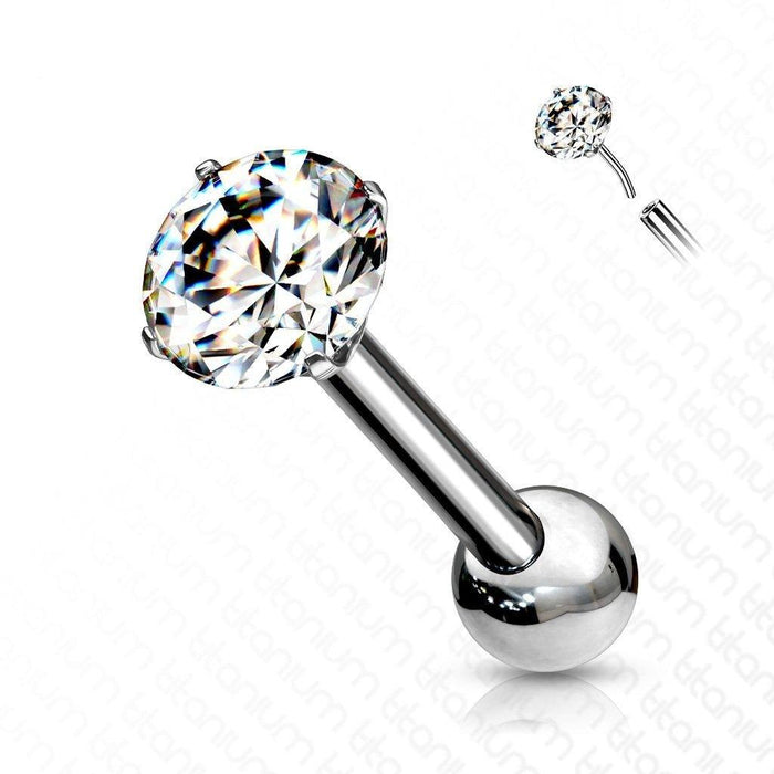 Titanium Prong Threadless Cartilage Bar