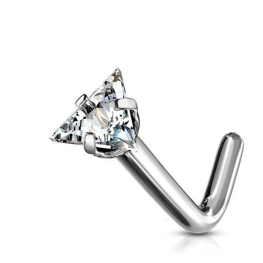 Titanium Prong Triangle Nose L Bend 20G 18G