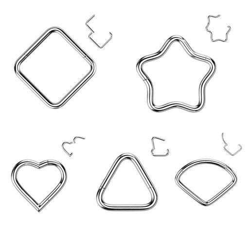 Titanium Shape Hinged Ring 16G