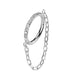 Titanium Side Paved Chain Hinged Ring 16G