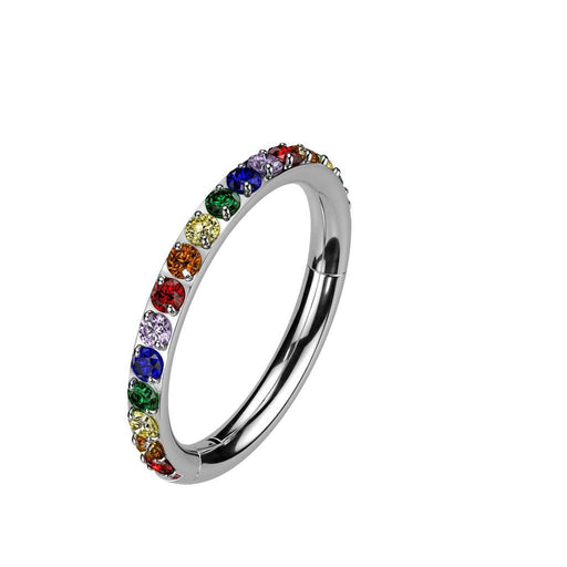 Titanium Side Pride Hinged Ring 16G