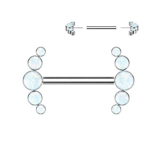 Titanium Threadless 5 Opal Nipple Bar