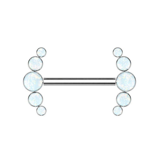 Titanium Threadless 5 Opal Nipple Bar