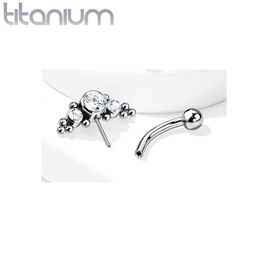 Titanium Threadless Cluster Curve 16G 8mm