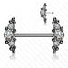 Titanium Threadless Cluster Nipple Bar 14G
