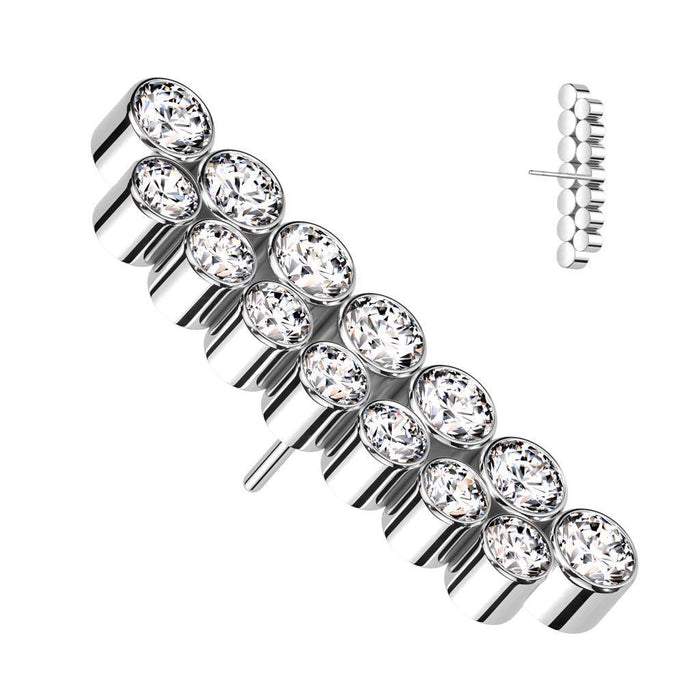 Threadless End Omega Titanium Threadless Double Line End — Totally Pierced