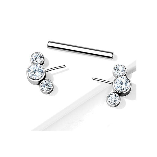Titanium Threadless Gem Fan Nipple Bar 14G