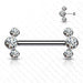 Titanium Threadless Gem Fan Nipple Bar 14G