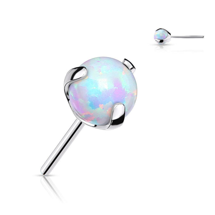 Titanium Threadless Opal Ball End