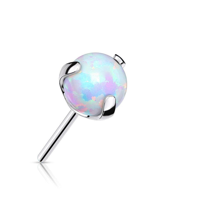 Titanium Threadless Opal Ball End