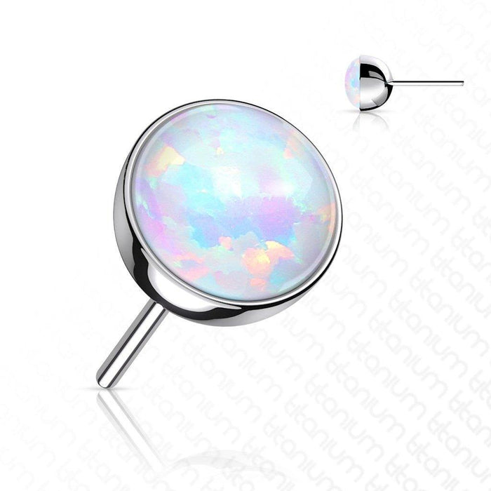 Titanium Threadless Opal Ball End