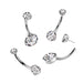 Titanium Threadless Prong Belly Bar 14G